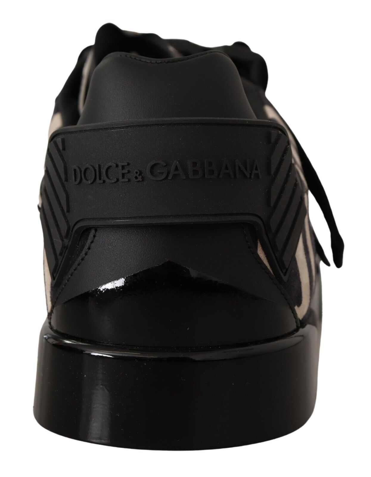 Dolce &amp; Gabbana Chaussures de baskets en caoutchouc en daim zèbre blanc noir