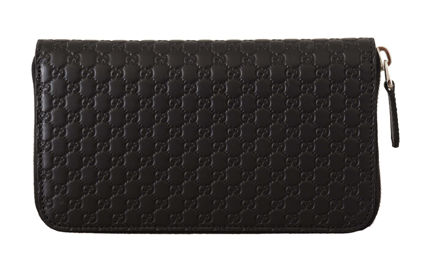 Gucci Black Wallet Microguccissima Leder-Reißverschluss-Geldbörse