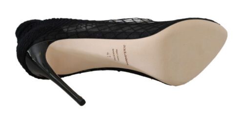 Dolce &amp; Gabbana Schwarze Netz-Sock-Heels-Pumps-Schuhe