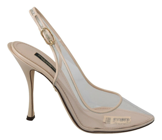 Dolce &amp; Gabbana Slingback PVC Beige Chaussures à talons hauts transparents