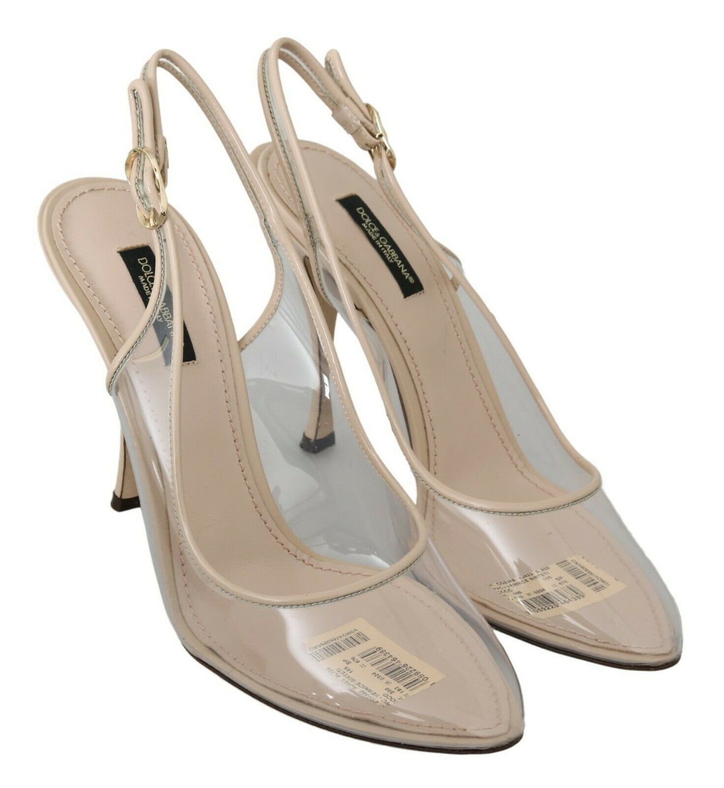 Dolce &amp; Gabbana Slingback PVC Beige Chaussures à talons hauts transparents