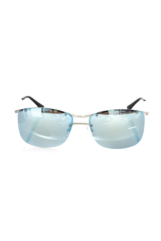 Frankie Morello Silver Metallic Mens Sunglass