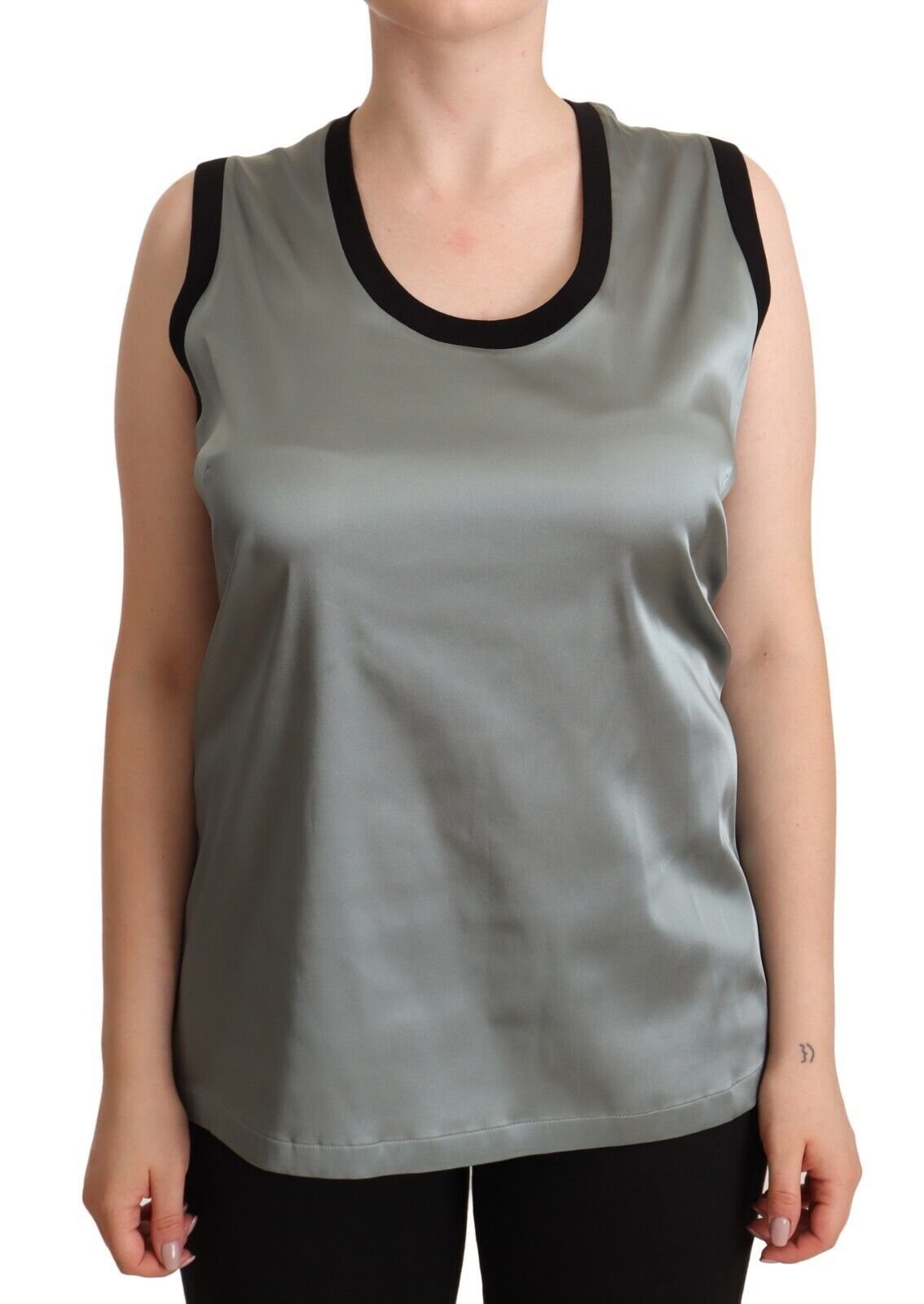 Dolce & Gabbana Elegant Silver Sleeveless Blouse