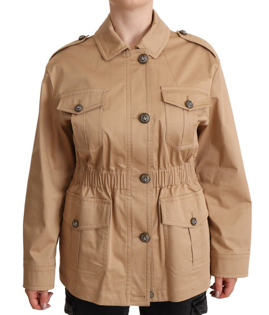 Dolce &amp; Gabbana Veste manteau à manches longues en coton beige