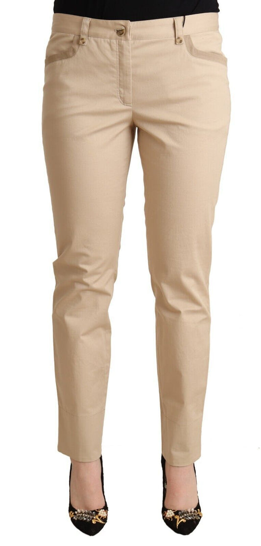 Dolce &amp; Gabbana Beige Baumwoll-Stretch-Röhrenhose