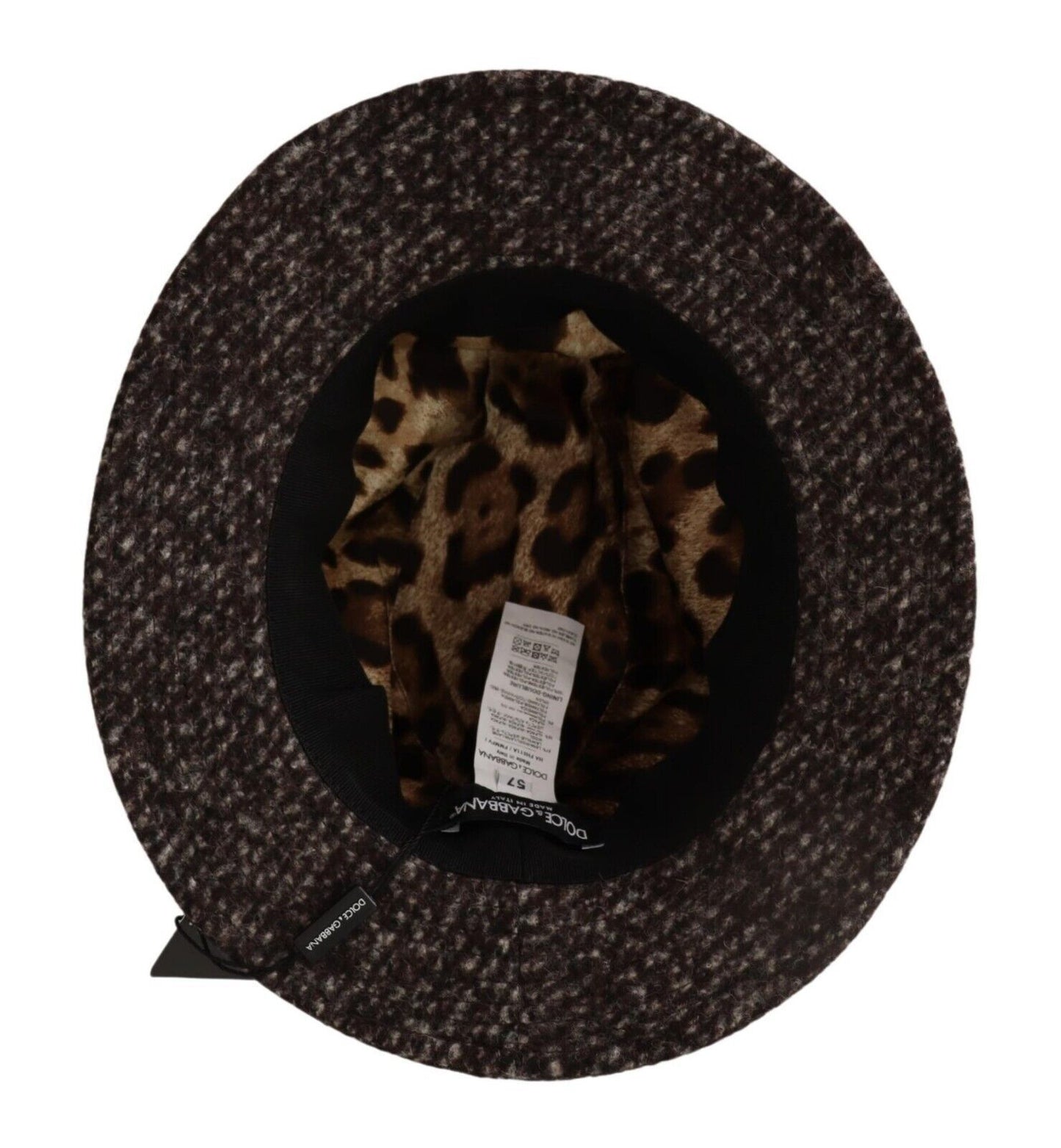 Chapeau en tweed texturé mélangé gris Dolce &amp; Gabbana