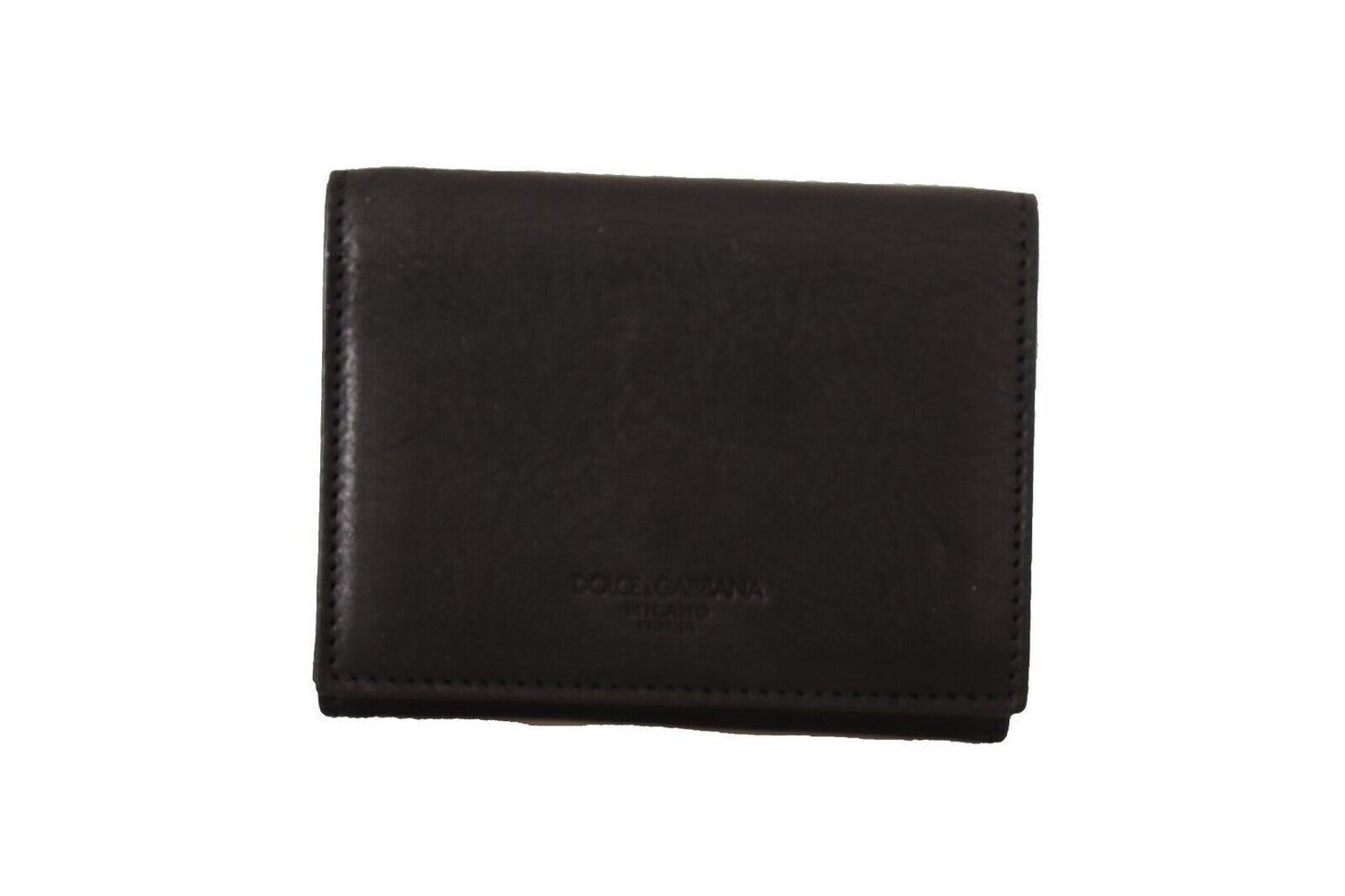 Dolce &amp; Gabbana Schwarzes Leder-Trifold-Portemonnaie mit Gürtel und Multi-Kit-Geldbörse