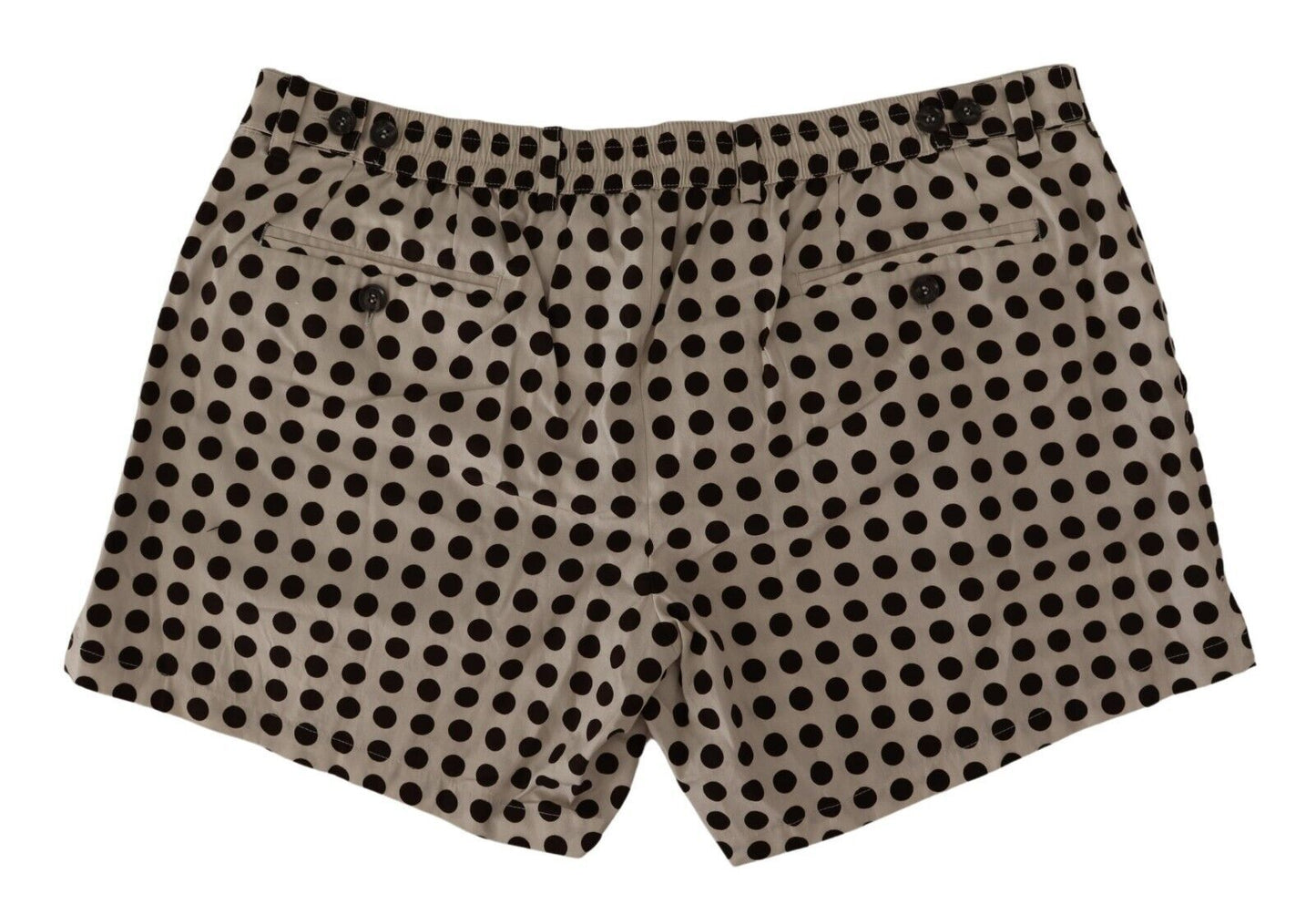 Dolce &amp; Gabbana Short en lin et coton à pois noirs et blancs