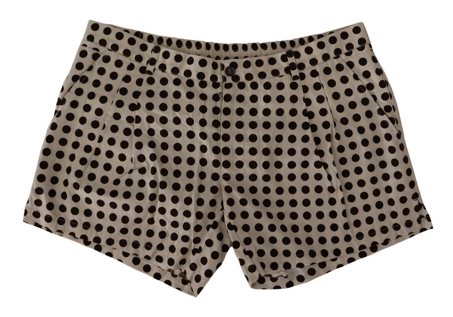 Dolce &amp; Gabbana Short en lin et coton à pois noirs et blancs