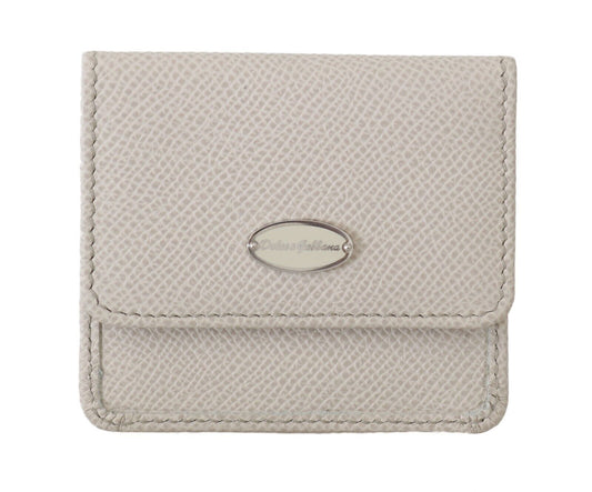 Étui portefeuille à préservatifs avec poche en cuir Dauphine blanc Dolce &amp; Gabbana