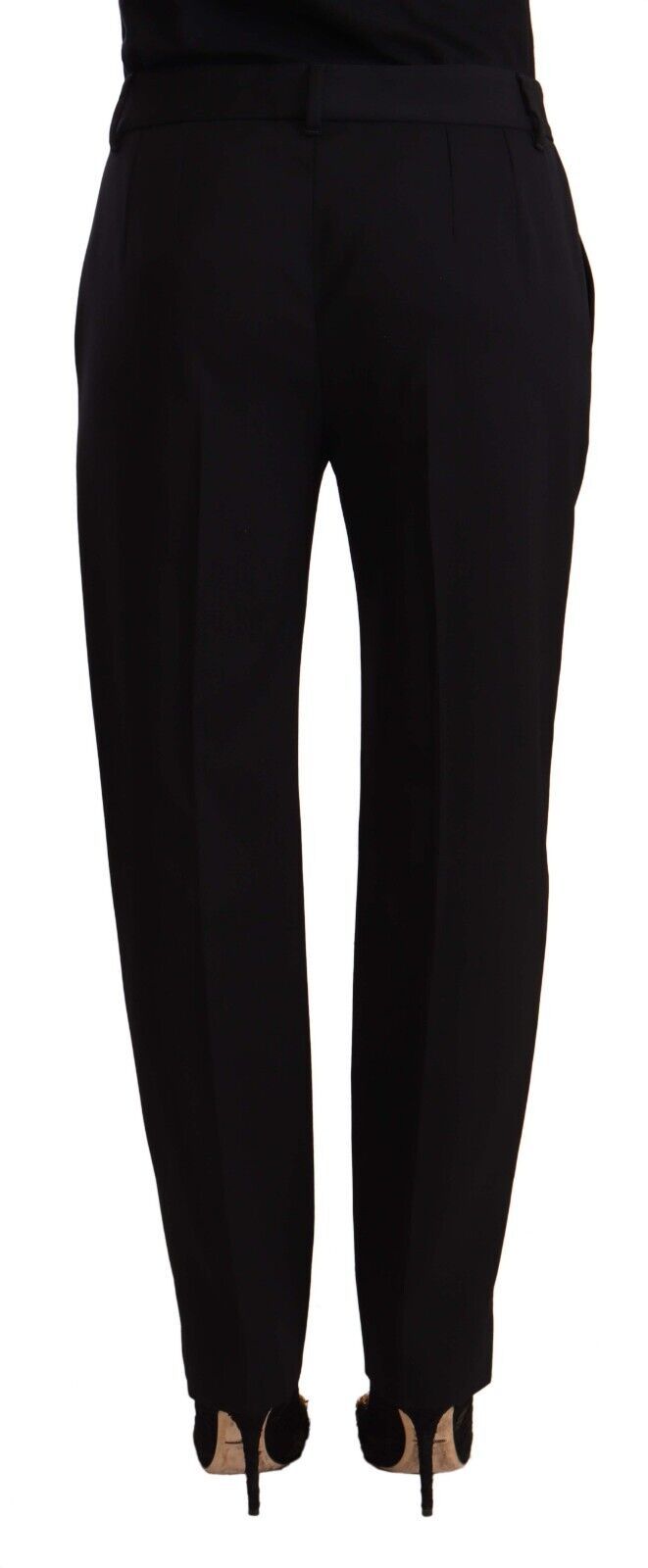 Dolce &amp; Gabbana Pantalon skinny taille moyenne noir en laine