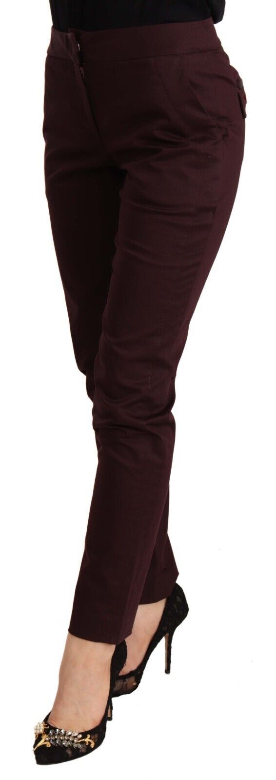 Just Cavalli Pantalon skinny taille moyenne marron pour femme