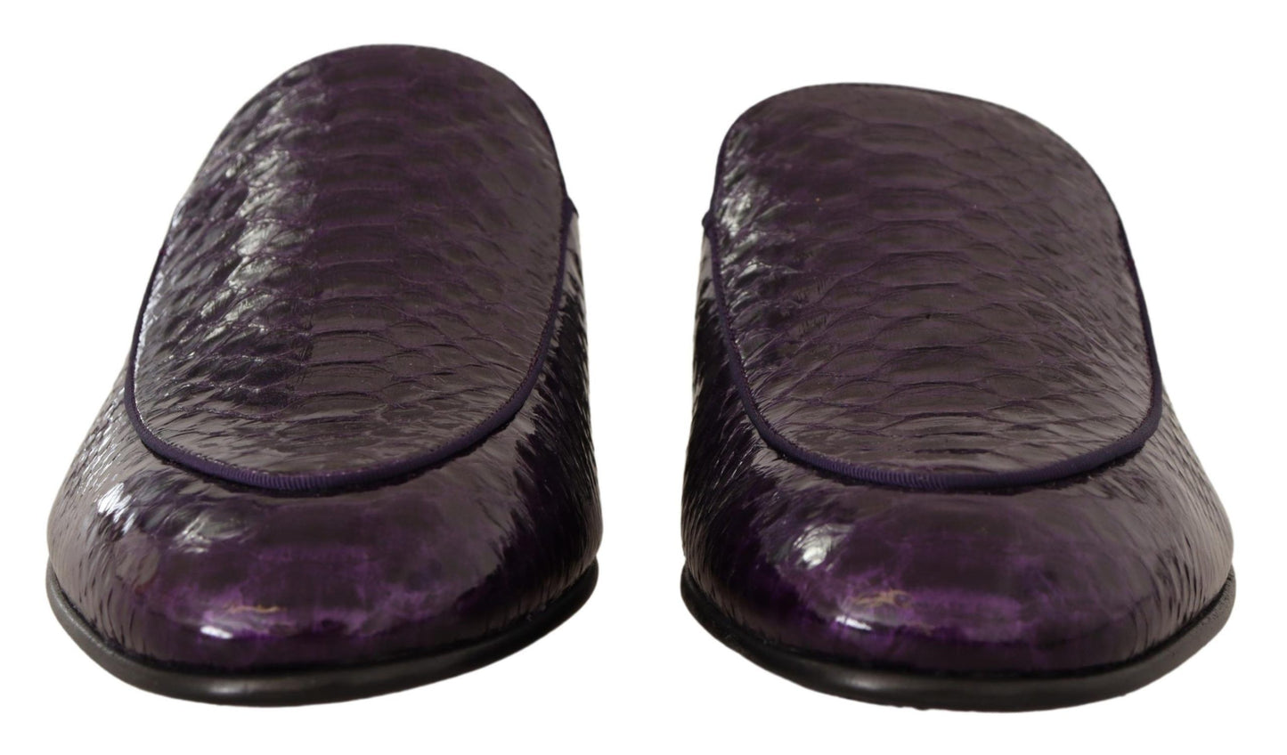 Dolce &amp; Gabbana Chaussures plates en cuir exotique violet