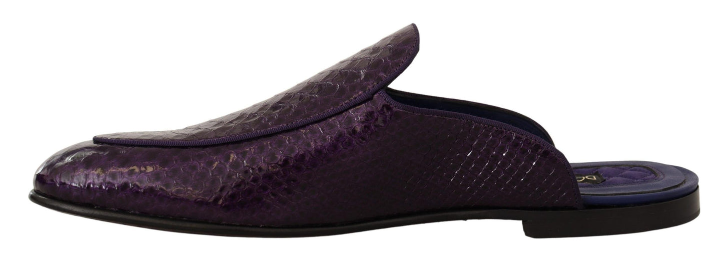 Dolce &amp; Gabbana Chaussures plates en cuir exotique violet