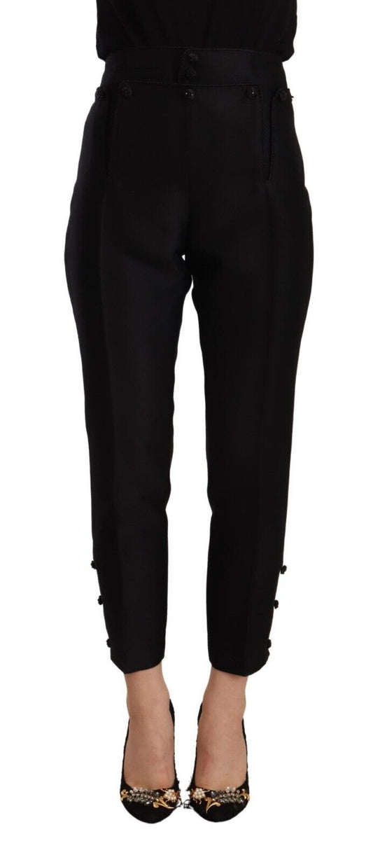 Dsquared² Pantalon skinny taille haute en laine noir pour femme