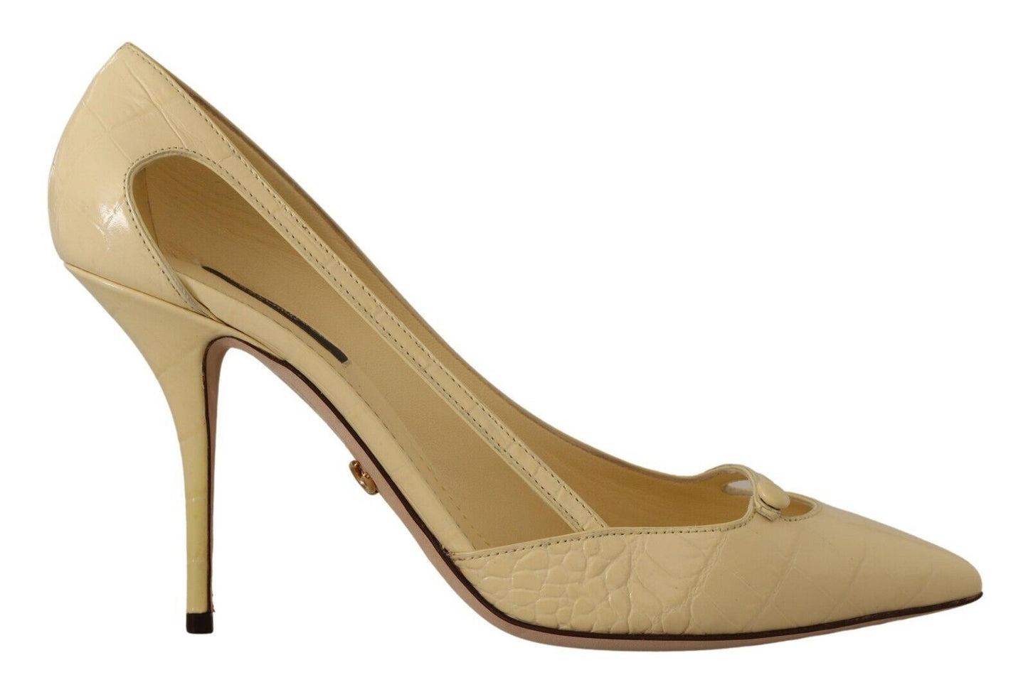 Dolce &amp; Gabbana Gelbe Pumps aus exotischem Leder mit Stilettoabsatz