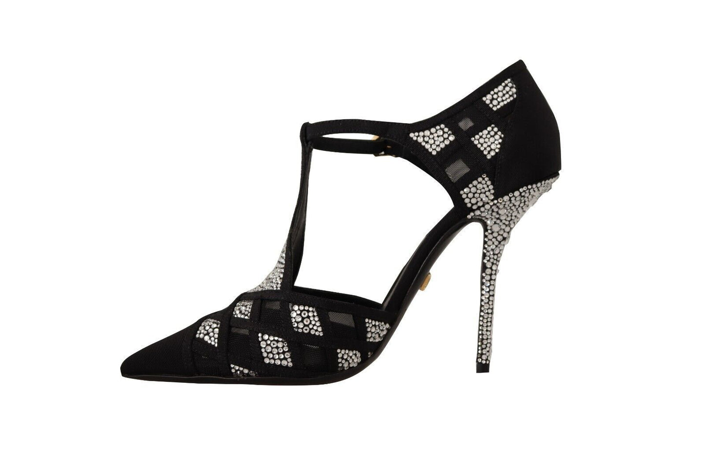 Dolce &amp; Gabbana Pumps mit schwarzen Kristallen und T-Riemen