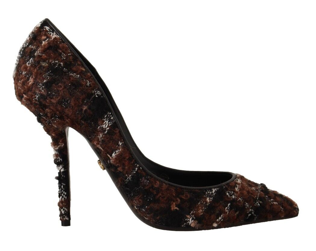 Dolce &amp; Gabbana Escarpins aiguilles pointus en tweed multicolore