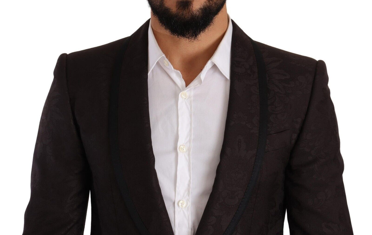 Einreihiger SICILIA-Blazer aus violettem Jacquard von Dolce &amp; Gabbana