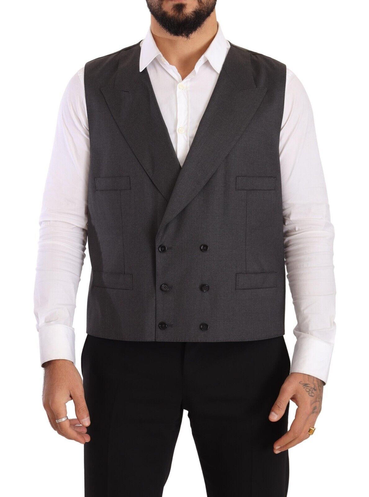 Dolce &amp; Gabbana Blazer croisé gris 2 pièces SICILIA