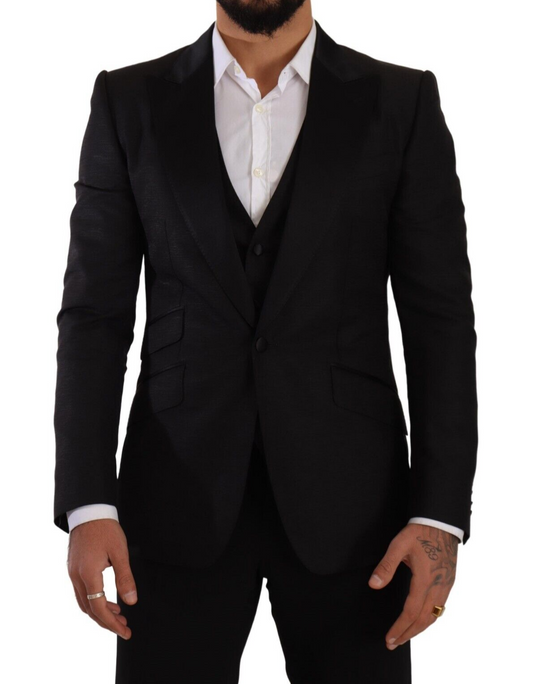 Dolce &amp; Gabbana Blazer SICILIA 2 pièces coupe slim noir