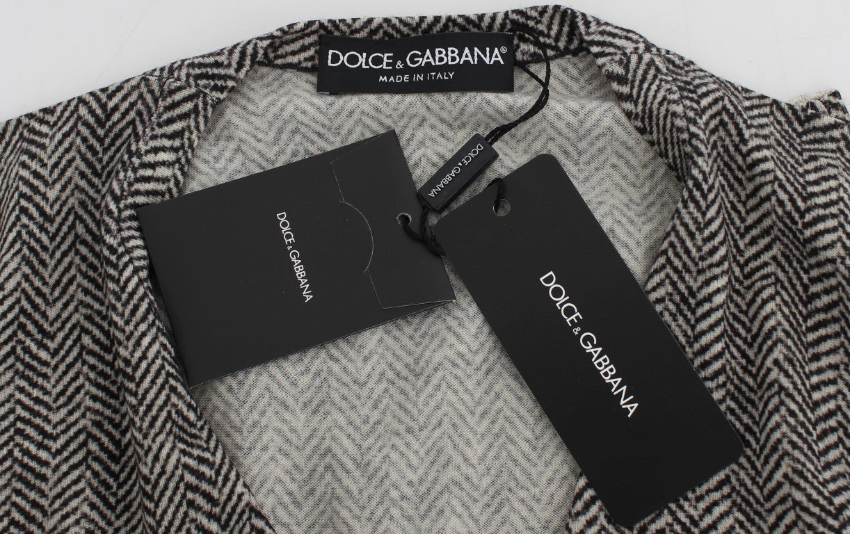 Dolce &amp; Gabbana Pull cardigan en laine blanc noir