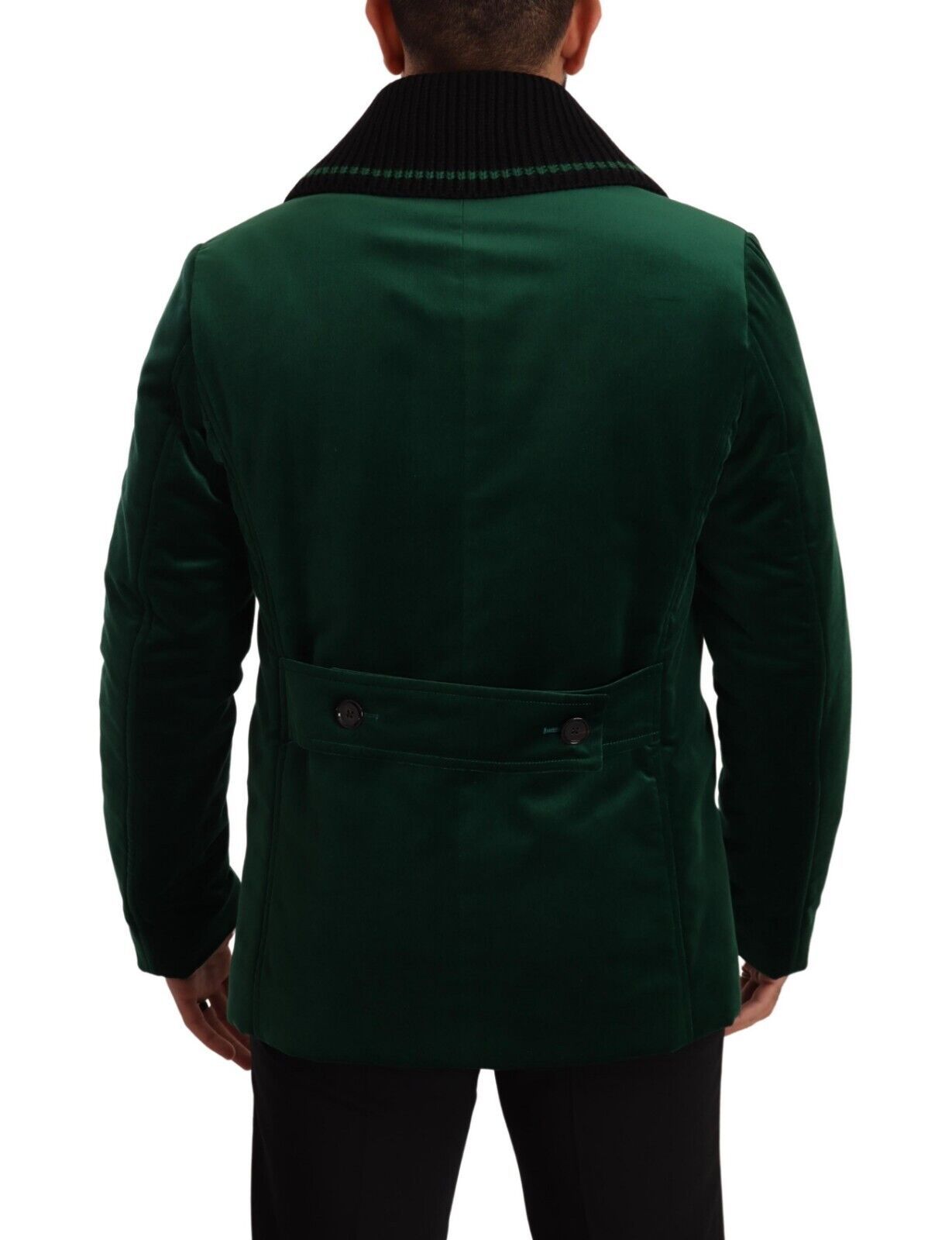 Dolce &amp; Gabbana Veste croisée en coton velours vert