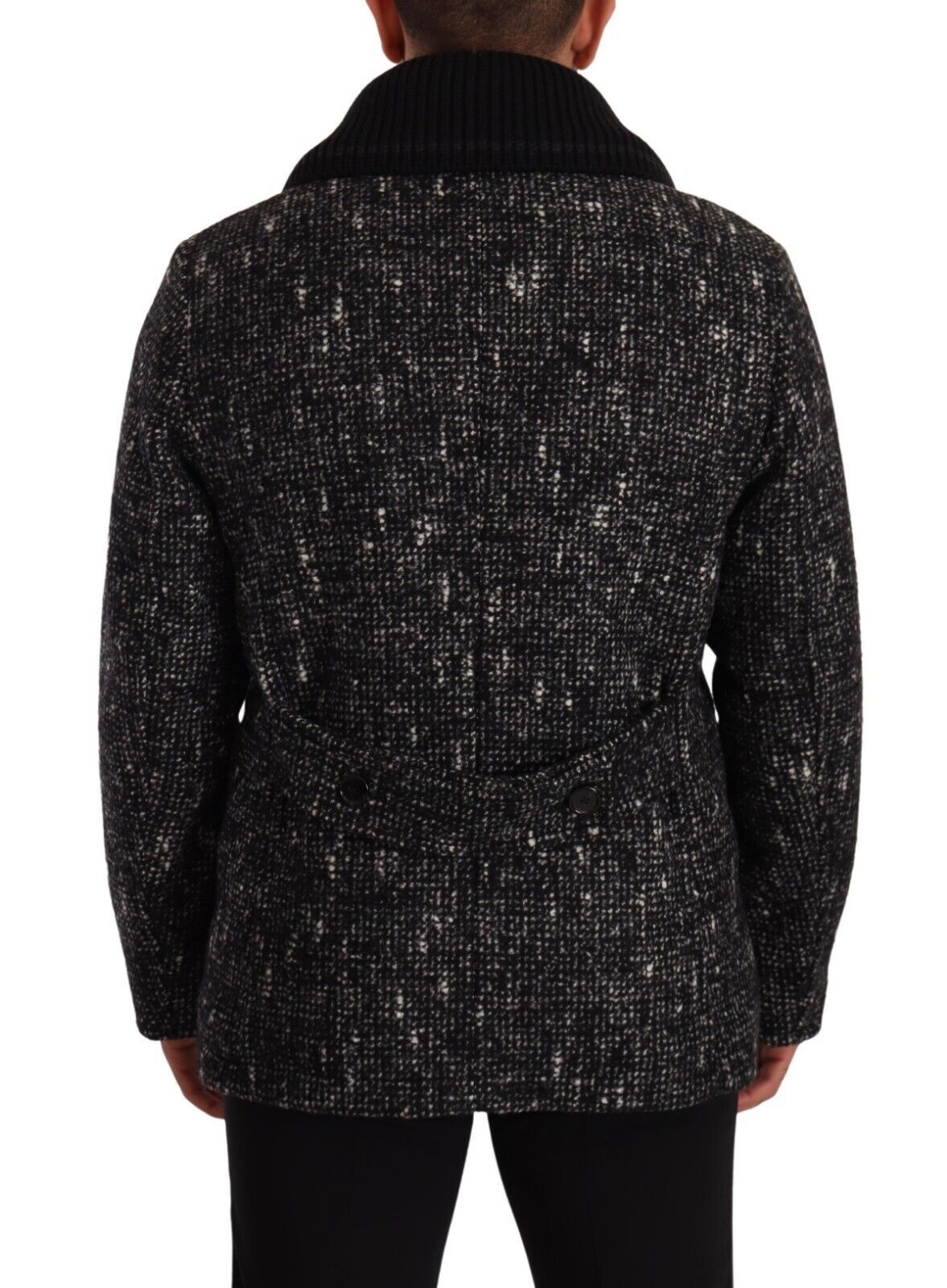 Dolce &amp; Gabbana Manteau croisé en laine noire Veste homme