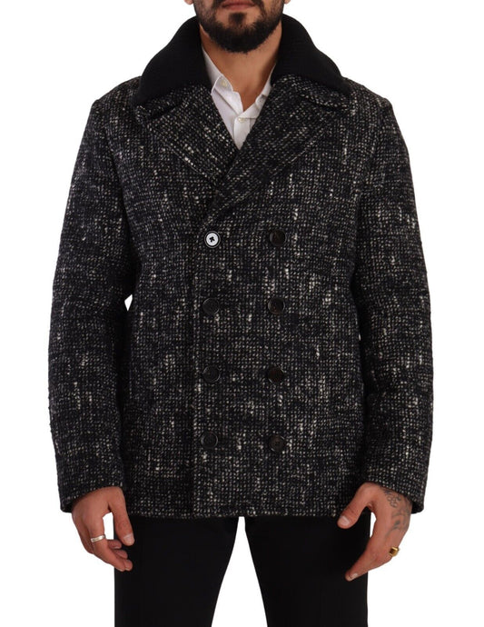 Dolce &amp; Gabbana Manteau croisé en laine noire Veste homme