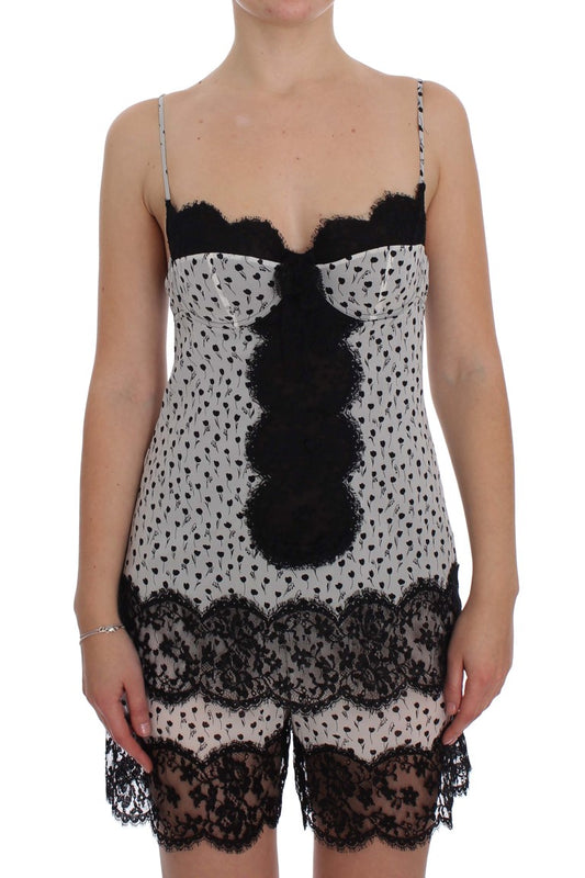 Dolce & Gabbana Elegant Floral Lace Silk Chemise