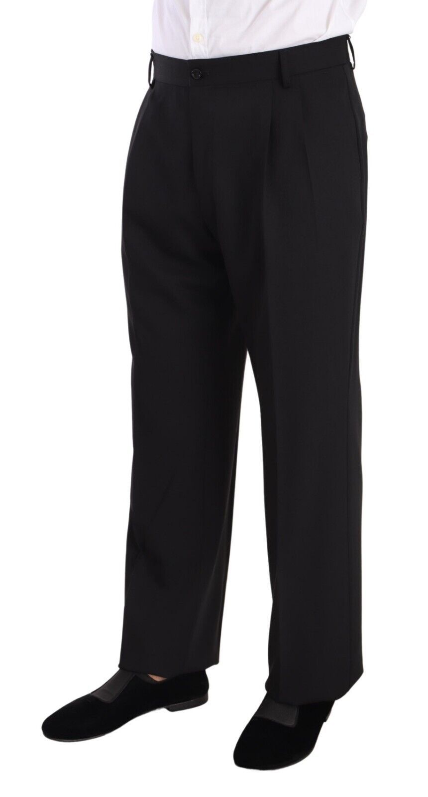 Dolce &amp; Gabbana Pantalon de smoking formel en laine noire