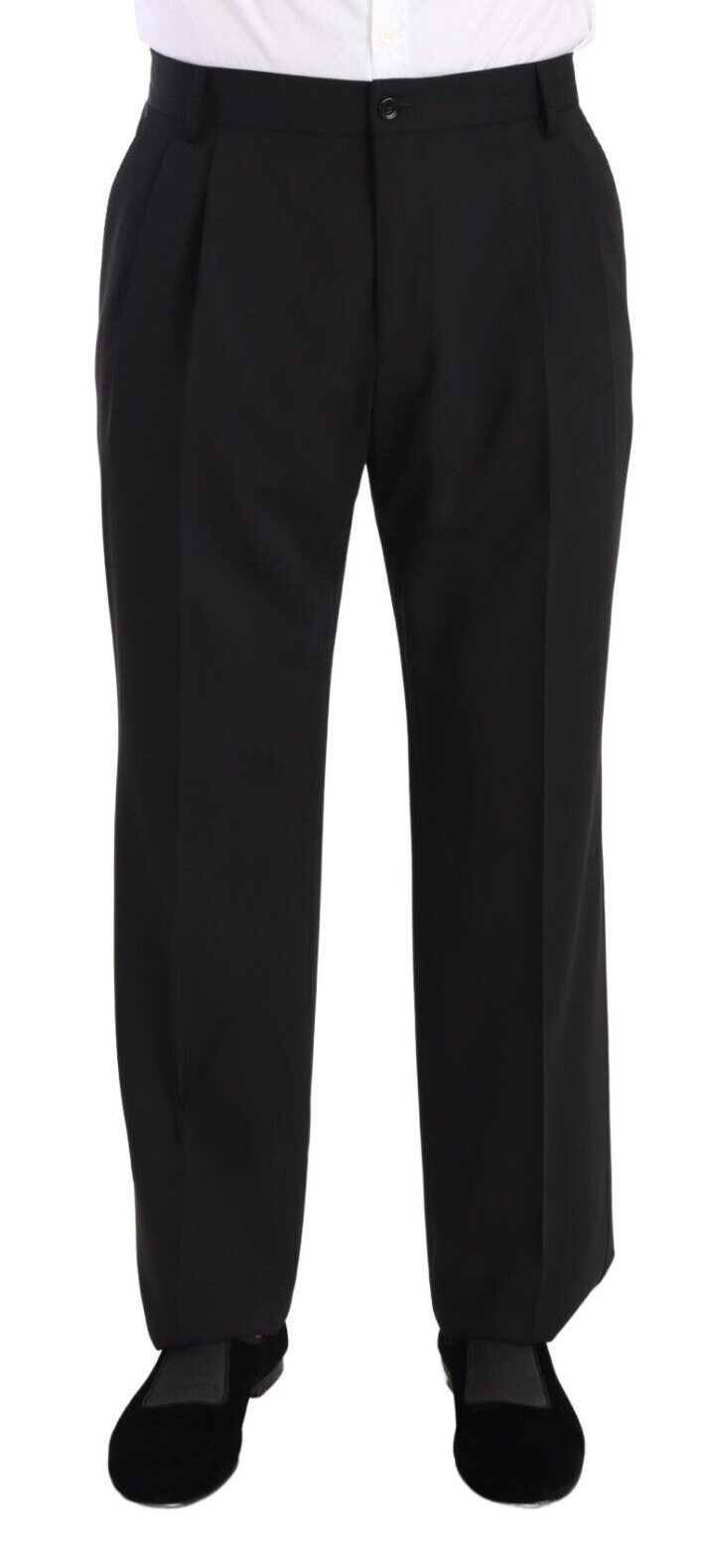 Dolce &amp; Gabbana Pantalon de smoking formel en laine noire