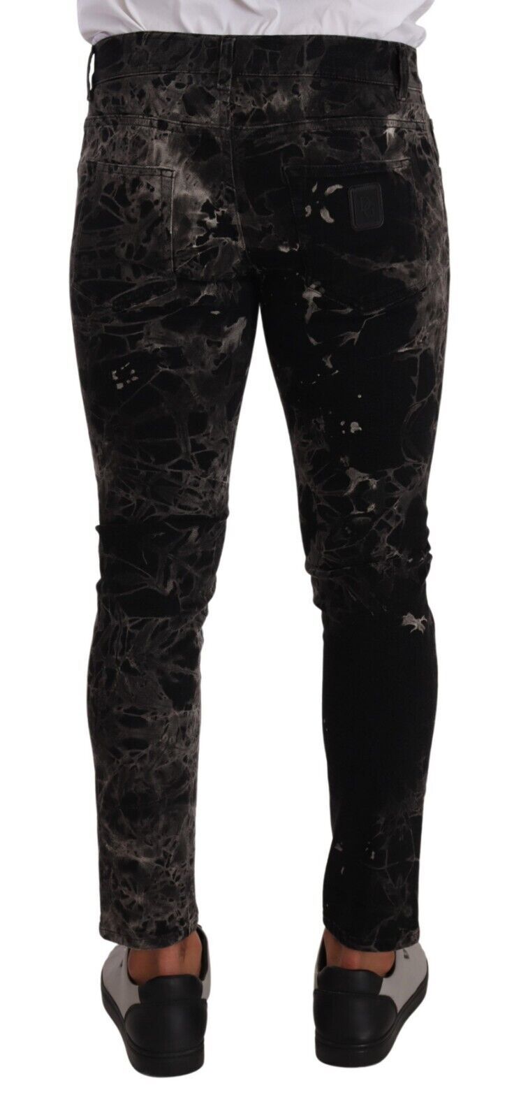 Dolce &amp; Gabbana Jean skinny noir à motifs