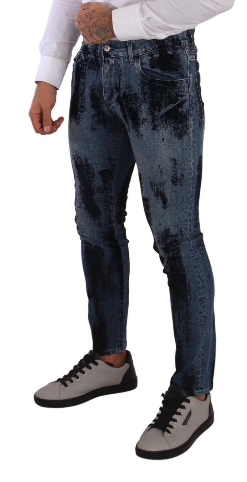 Dolce &amp; Gabbana Jean skinny en coton noir bleu