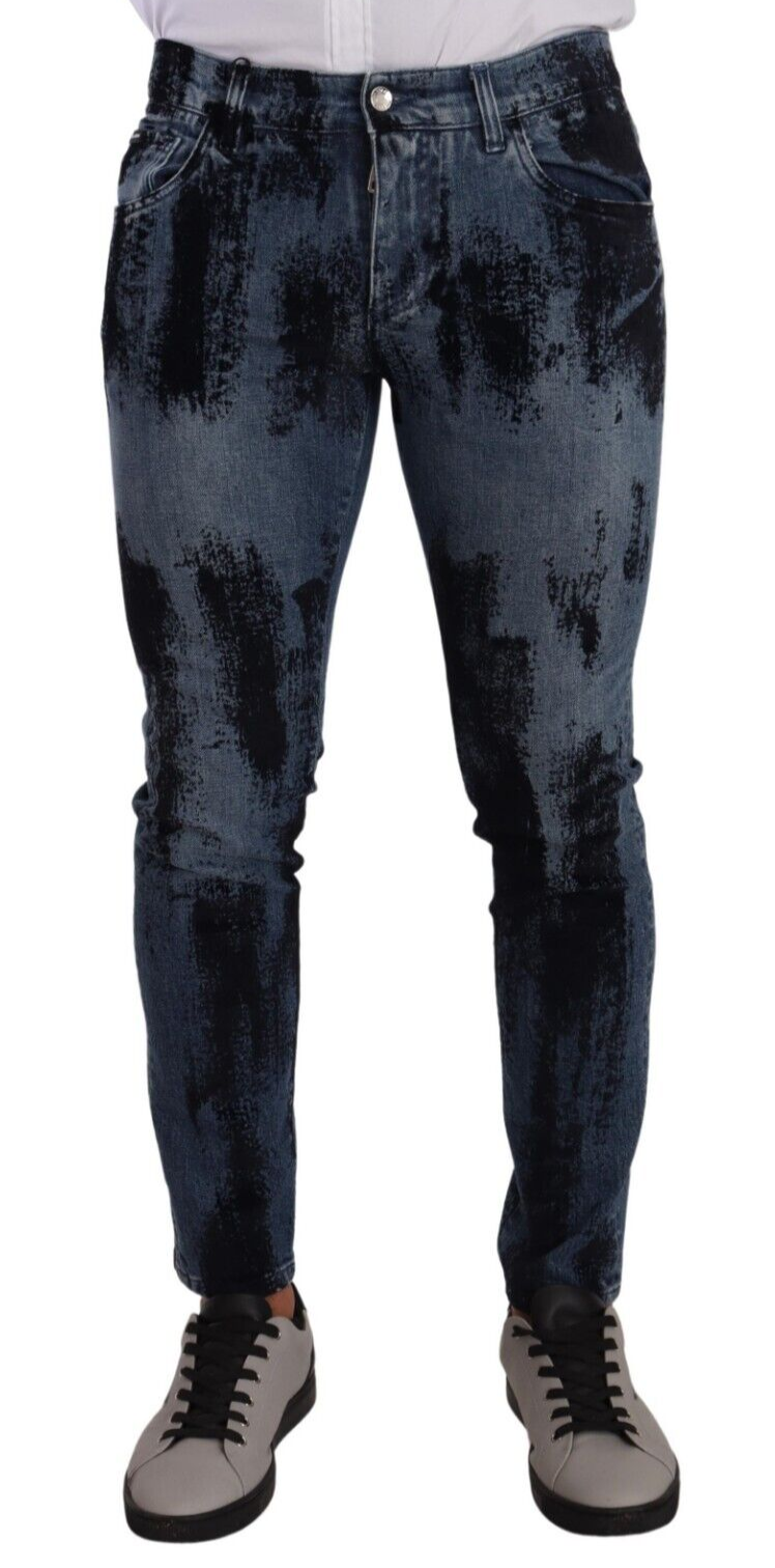 Dolce &amp; Gabbana Jean skinny en coton noir bleu