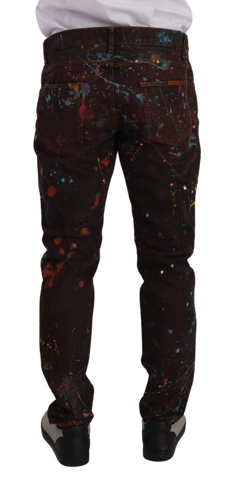 Dolce &amp; Gabbana Jean en denim régulier en coton couleur Splash marron