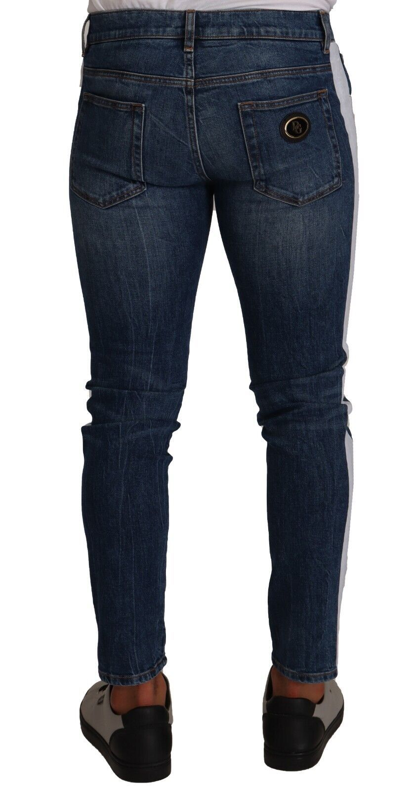 Dolce &amp; Gabbana Jean skinny en coton délavé bleu