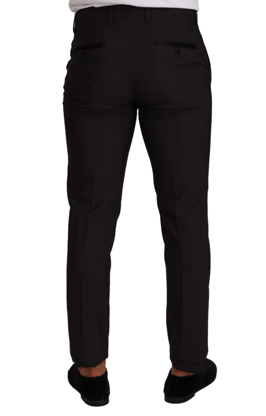 Dolce &amp; Gabbana Pantalon de costume de smoking formel noir marron