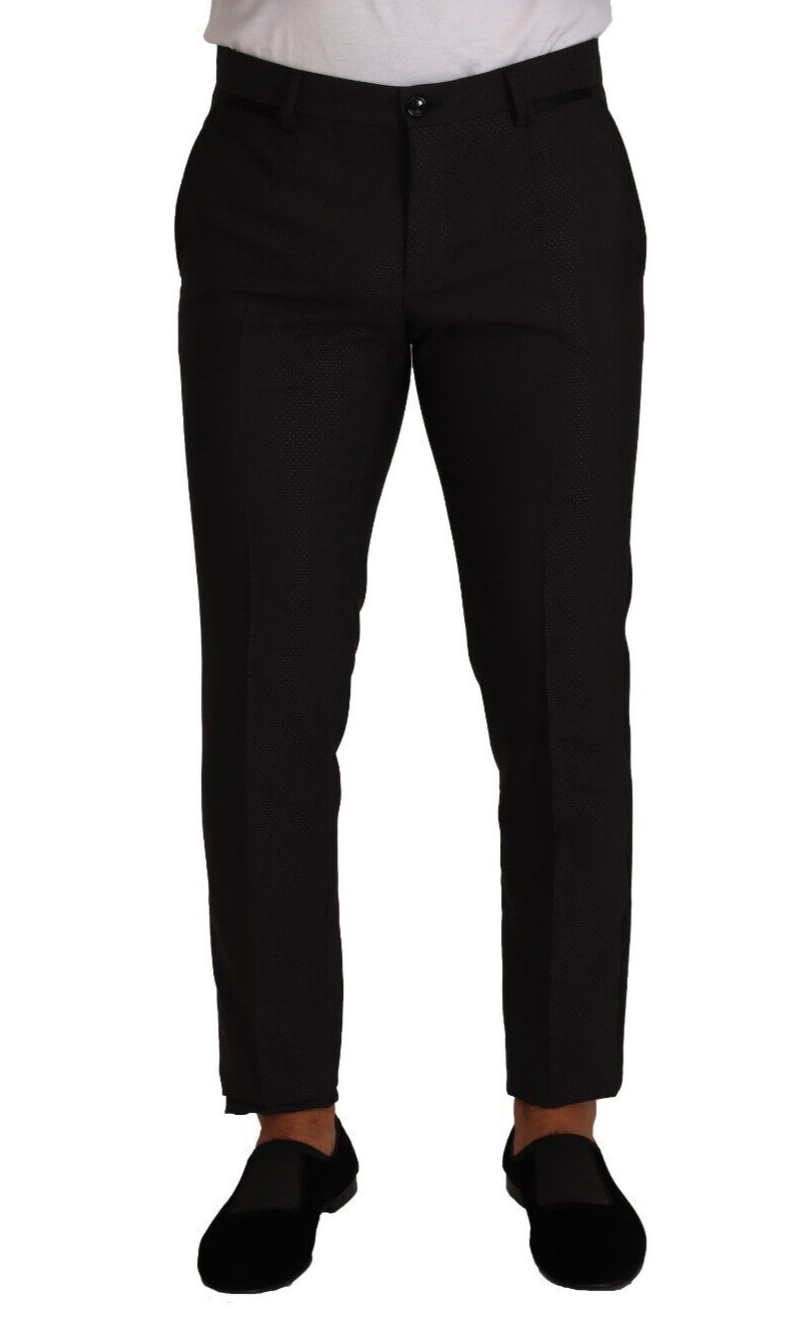 Dolce &amp; Gabbana Pantalon de costume de smoking formel noir marron