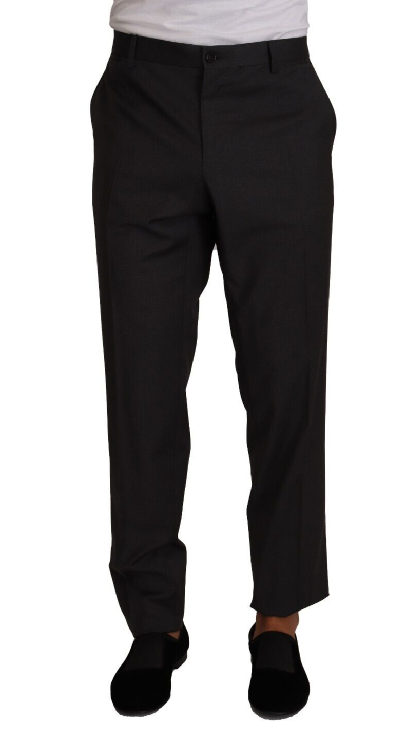 Dolce &amp; Gabbana Pantalon de smoking formel en laine grise