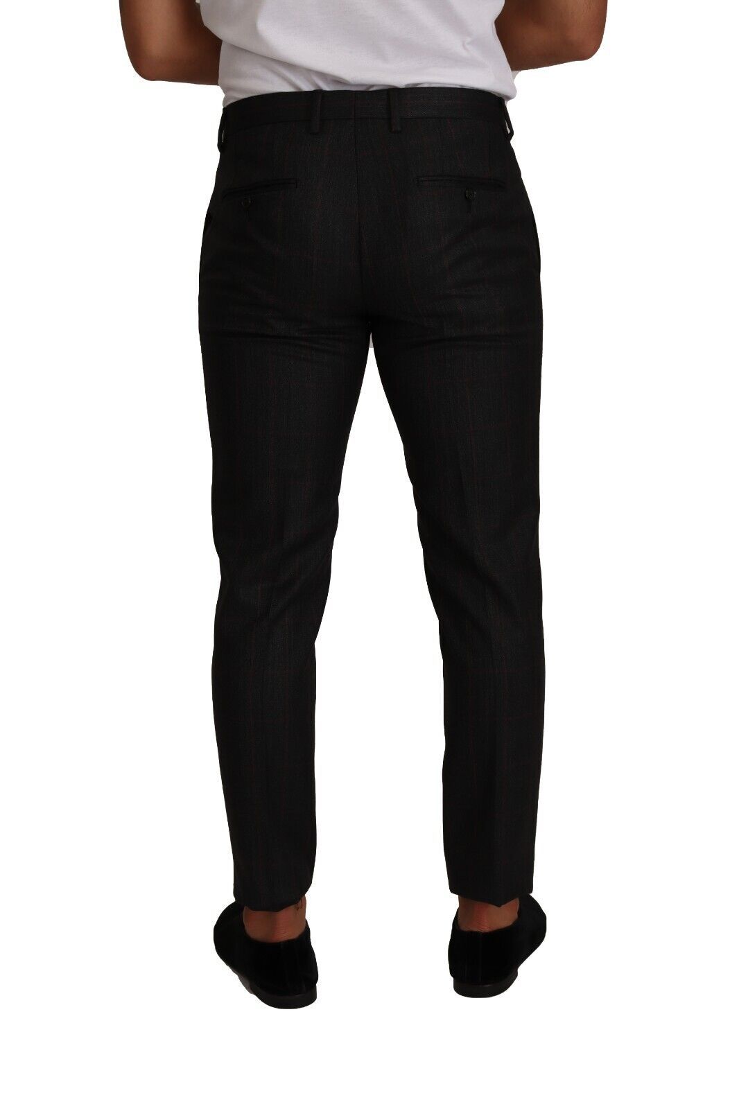 Dolce &amp; Gabbana Pantalon habillé en laine à carreaux gris