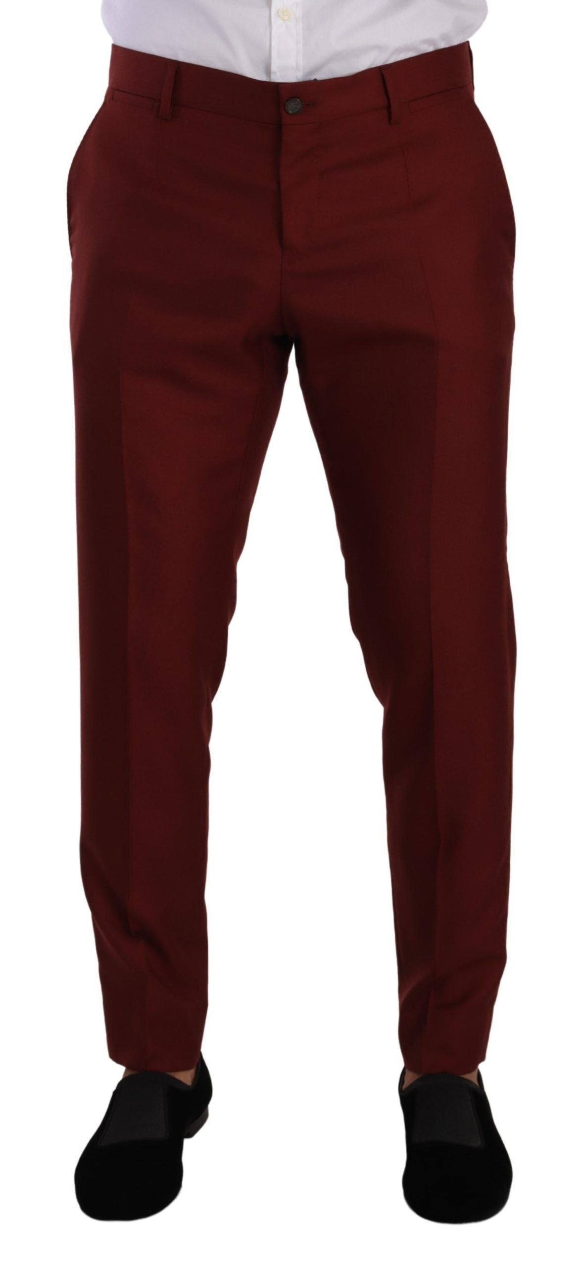 Dolce &amp; Gabbana Robe en soie et cachemire rouge Pantalon homme