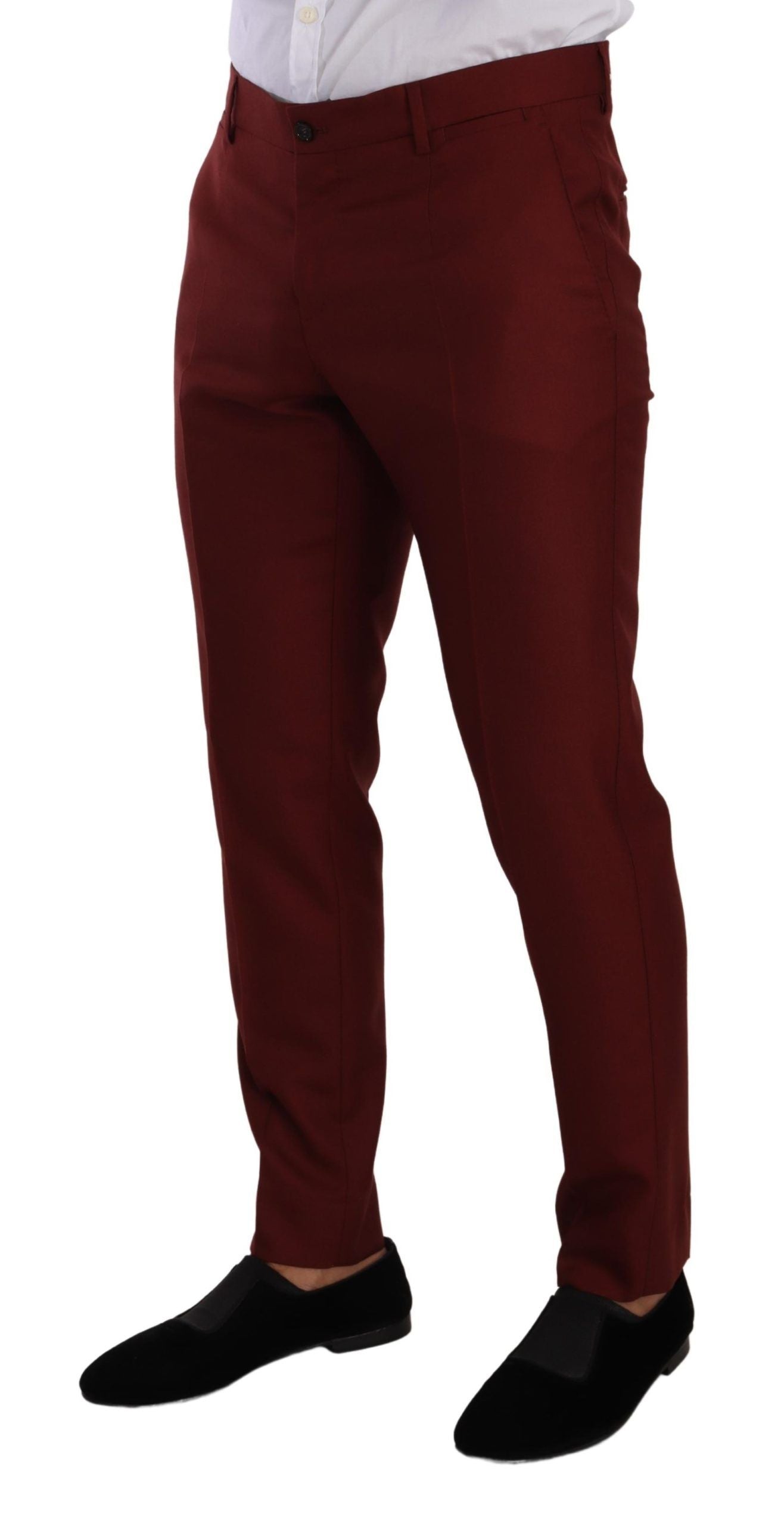 Dolce &amp; Gabbana Robe en soie et cachemire rouge Pantalon homme