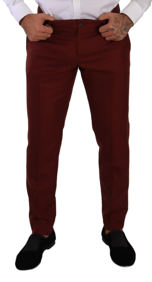 Dolce &amp; Gabbana Robe en soie et cachemire rouge Pantalon homme