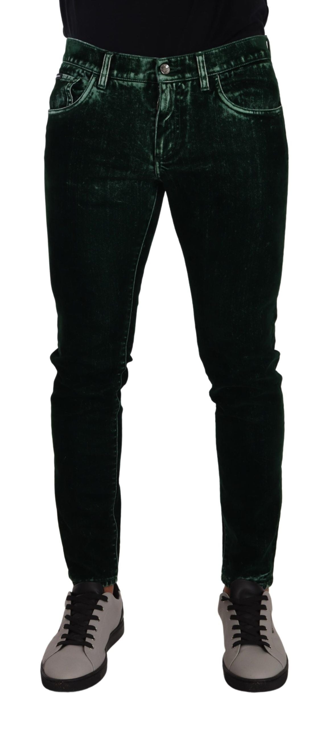 Dolce &amp; Gabbana Jean slim stretch en coton vert