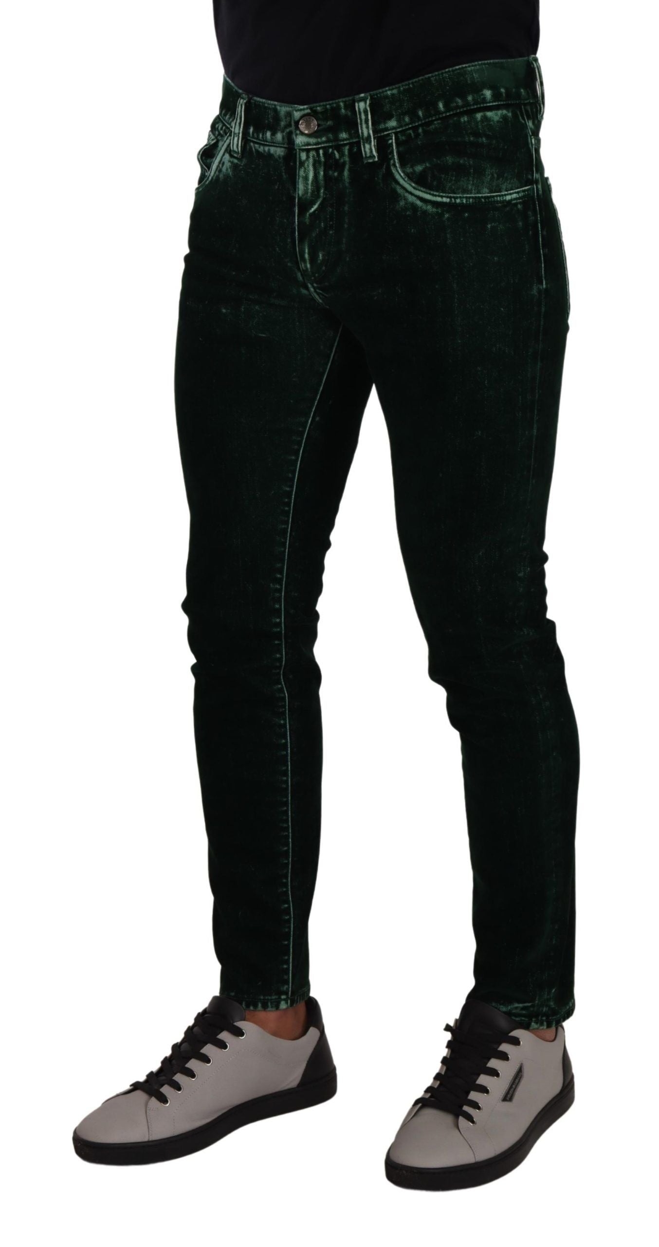 Dolce &amp; Gabbana Jean slim stretch en coton vert