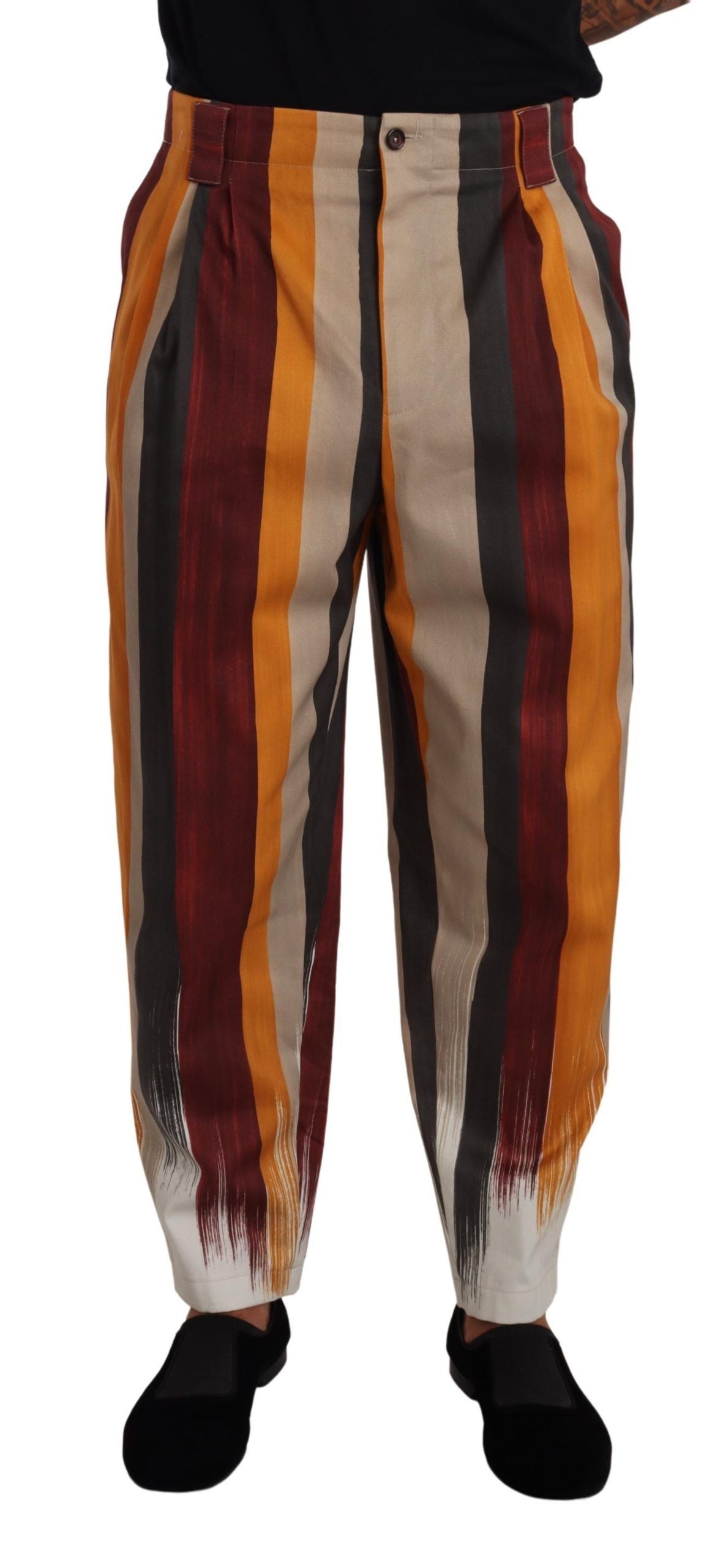 Dolce &amp; Gabbana Pantalon fuselé en coton à rayures multicolores