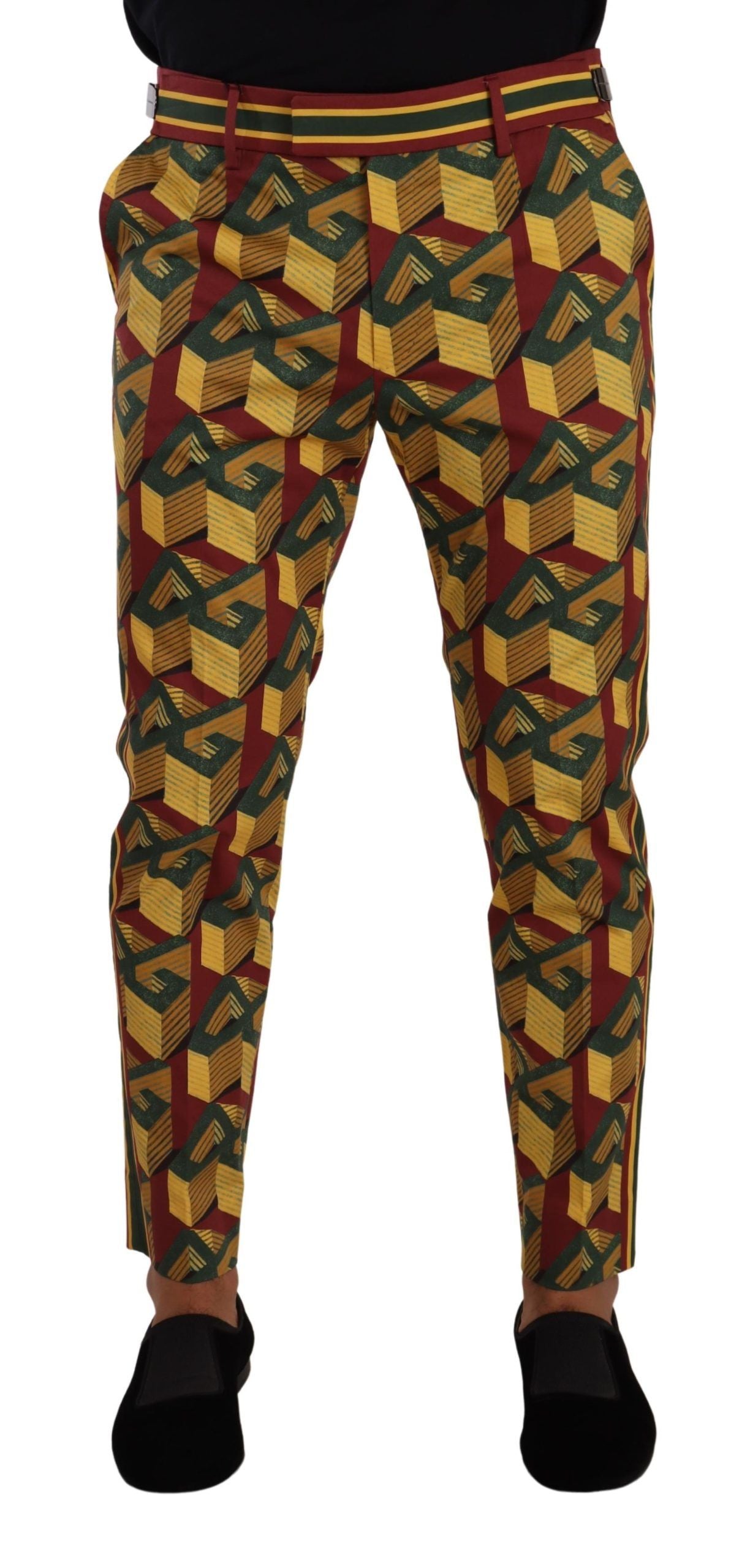 Dolce &amp; Gabbana Pantalon fuselé en coton avec logo multicolore Mania