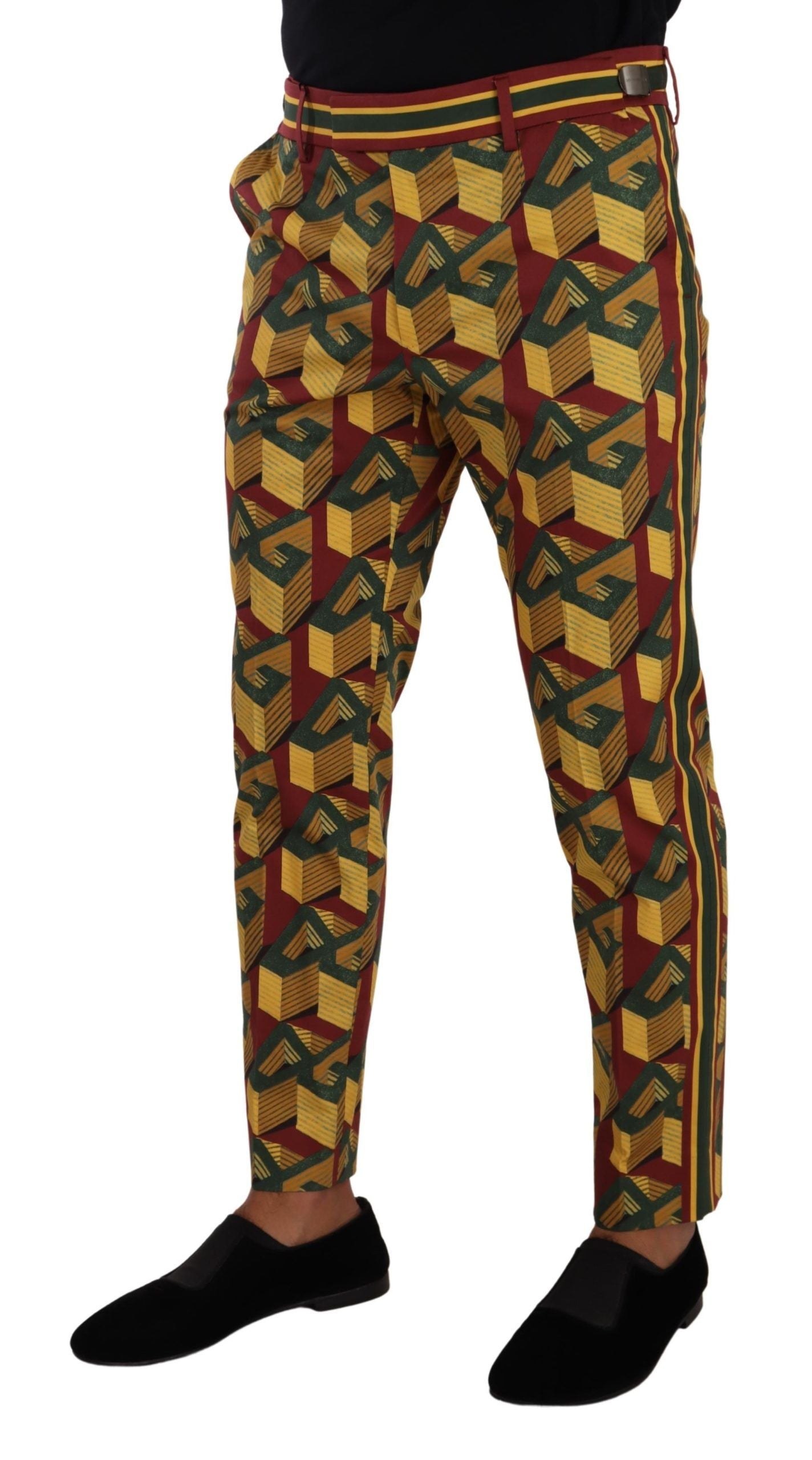 Dolce &amp; Gabbana Pantalon fuselé en coton avec logo multicolore Mania