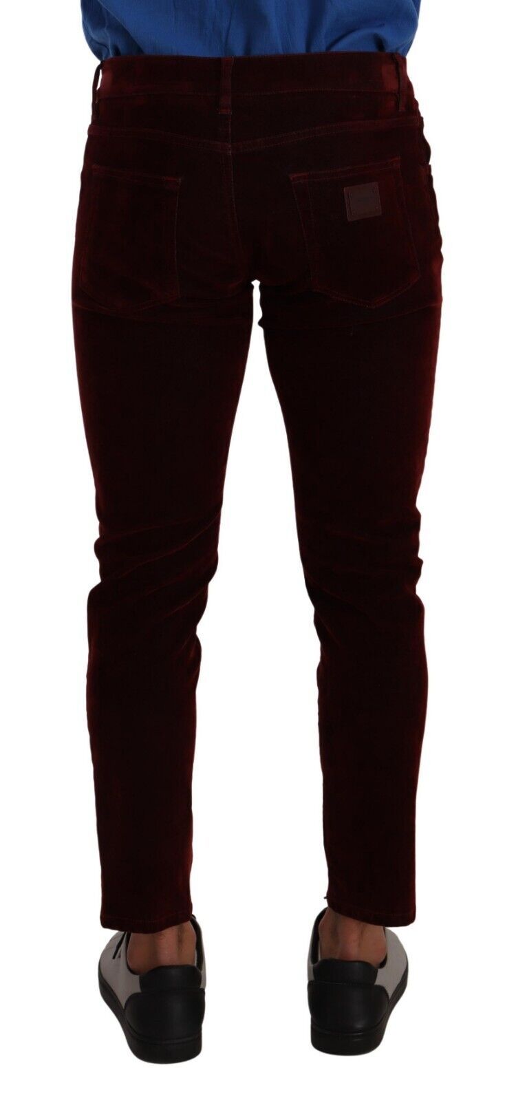 Dolce &amp; Gabbana Jean skinny en velours de coton rouge foncé pour hommes